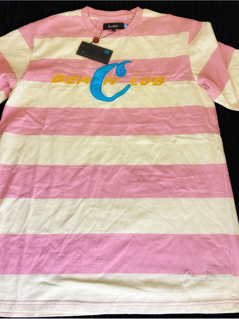 Cookies Pink & White Striped 'Beach Club' Short Sleeve Tee